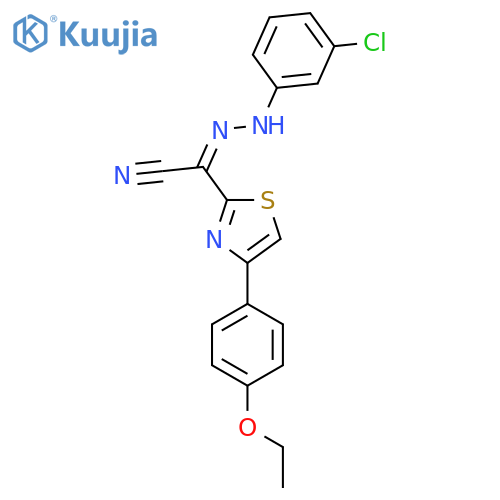 (Z)-N-(3-chlorophenyl)-4-(4-ethoxyphenyl)-1,3-thiazole-2-carbohydrazonoyl cyanide structure