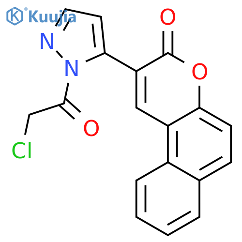 1H-PYRAZOLE, 1-(CHLOROACETYL)-5-(3-OXO-3H-NAPHTHO[2,1-B]PYRAN-2-YL)- structure