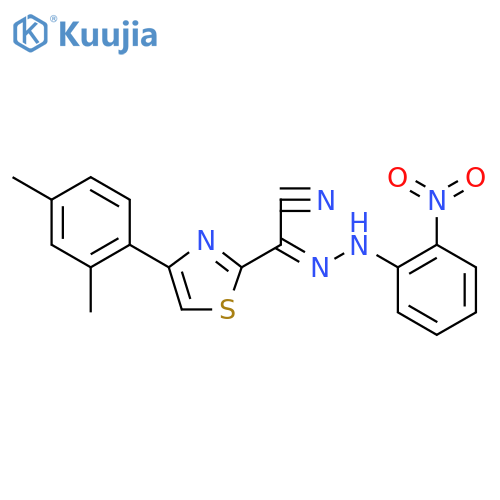 (Z)-4-(2,4-dimethylphenyl)-N-(2-nitrophenyl)-1,3-thiazole-2-carbohydrazonoyl cyanide structure