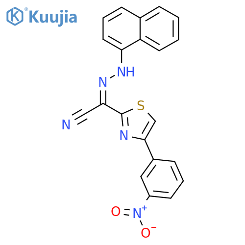 (Z)-N-(naphthalen-1-yl)-4-(3-nitrophenyl)-1,3-thiazole-2-carbohydrazonoyl cyanide structure