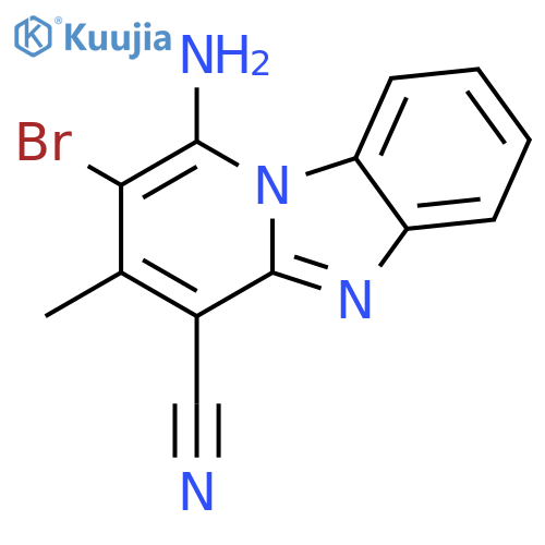 Pyrido[1,2-a]benzimidazole-4-carbonitrile, 1-amino-2-bromo-3-methyl- structure