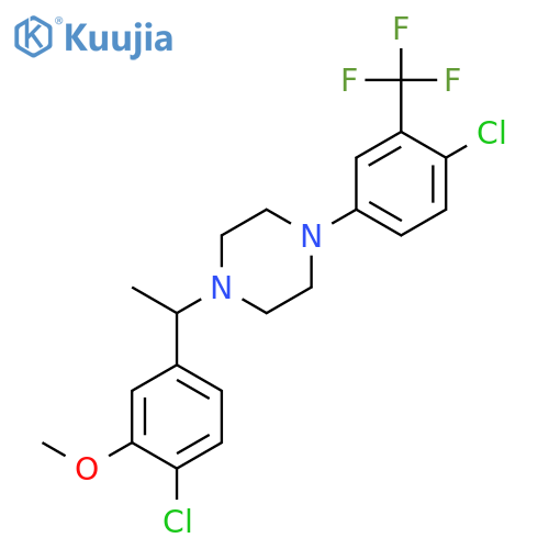 PIPERAZINE, 1-[1-(4-CHLORO-3-METHOXYPHENYL)ETHYL]-4-[4-CHLORO-3-(TRIFLUOROMETHYL)PHENYL]- structure