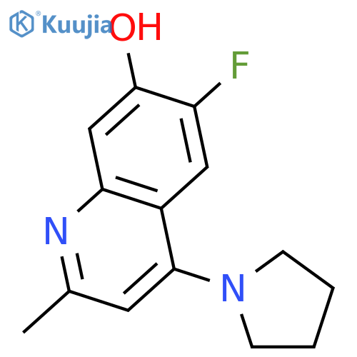 7-Quinolinol, 6-fluoro-2-methyl-4-(1-pyrrolidinyl)- structure
