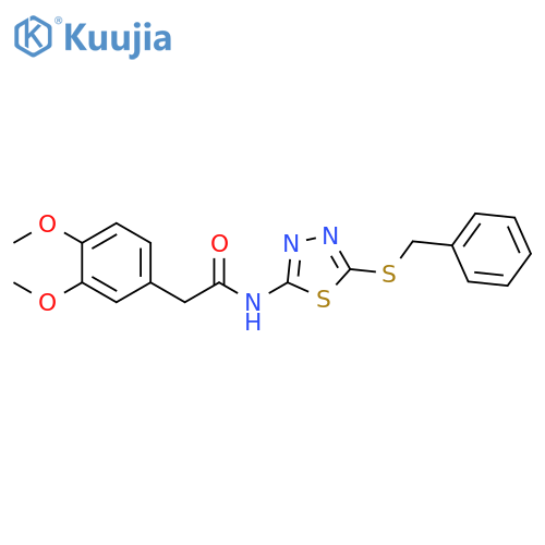 N-5-(benzylsulfanyl)-1,3,4-thiadiazol-2-yl-2-(3,4-dimethoxyphenyl)acetamide structure