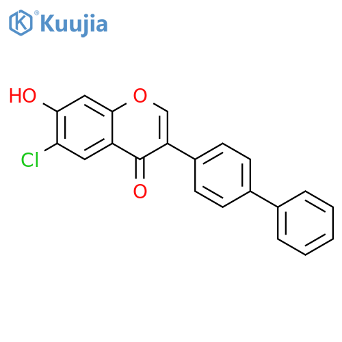 4H-1-Benzopyran-4-one, 3-[1,1'-biphenyl]-4-yl-6-chloro-7-hydroxy- structure