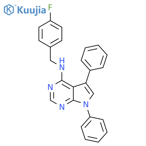 N-(4-fluorophenyl)methyl-5,7-diphenyl-7H-pyrrolo2,3-dpyrimidin-4-amine structure
