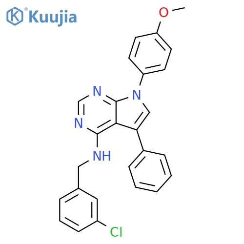 N-(3-chlorophenyl)methyl-7-(4-methoxyphenyl)-5-phenyl-7H-pyrrolo2,3-dpyrimidin-4-amine structure