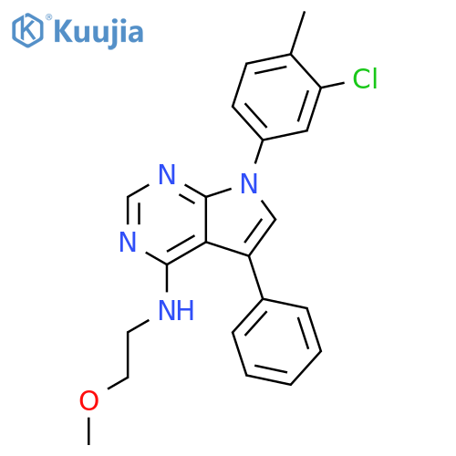 7-(3-chloro-4-methylphenyl)-N-(2-methoxyethyl)-5-phenyl-7H-pyrrolo2,3-dpyrimidin-4-amine structure