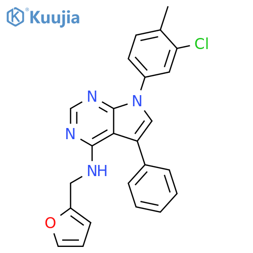 7-(3-chloro-4-methylphenyl)-N-(furan-2-yl)methyl-5-phenyl-7H-pyrrolo2,3-dpyrimidin-4-amine structure