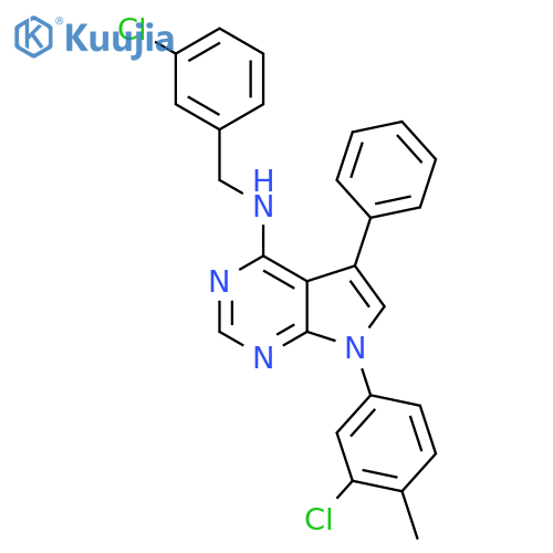 7-(3-chloro-4-methylphenyl)-N-(3-chlorophenyl)methyl-5-phenyl-7H-pyrrolo2,3-dpyrimidin-4-amine structure