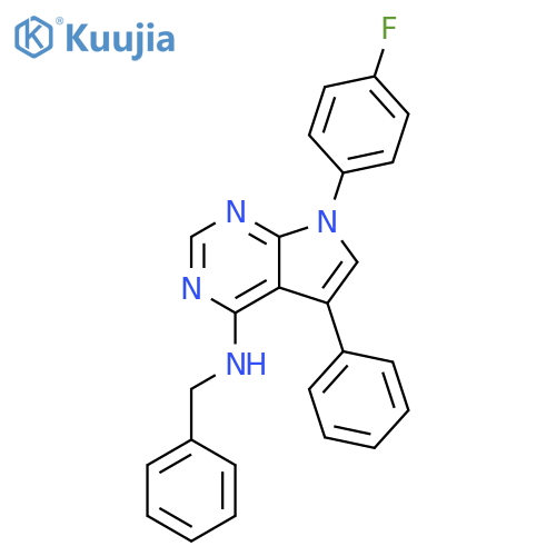 N-benzyl-7-(4-fluorophenyl)-5-phenyl-7H-pyrrolo2,3-dpyrimidin-4-amine structure
