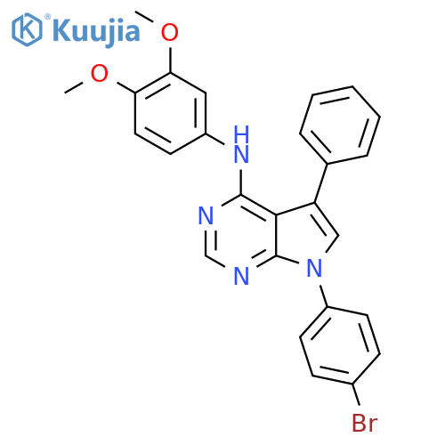 7-(4-Bromophenyl)-N-(3,4-dimethoxyphenyl)-5-phenyl-7H-pyrrolo[2,3-d]pyrimidin-4-amine structure