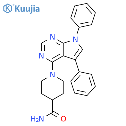 1-{5,7-diphenyl-7H-pyrrolo[2,3-d]pyrimidin-4-yl}piperidine-4-carboxamide structure