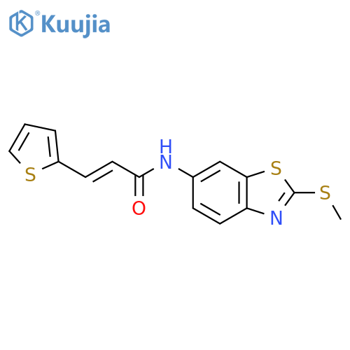(2E)-N-2-(methylsulfanyl)-1,3-benzothiazol-6-yl-3-(thiophen-2-yl)prop-2-enamide structure