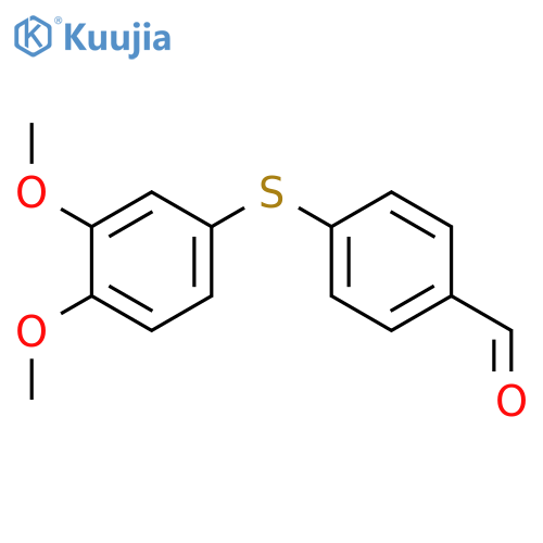 Benzaldehyde, 4-[(3,4-dimethoxyphenyl)thio]- structure