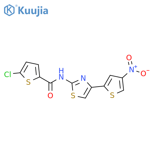 5-chloro-N-4-(4-nitrothiophen-2-yl)-1,3-thiazol-2-ylthiophene-2-carboxamide structure