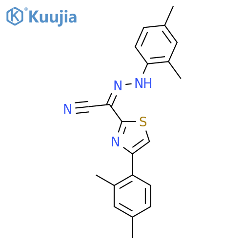 (Z)-N,4-bis(2,4-dimethylphenyl)-1,3-thiazole-2-carbohydrazonoyl cyanide structure