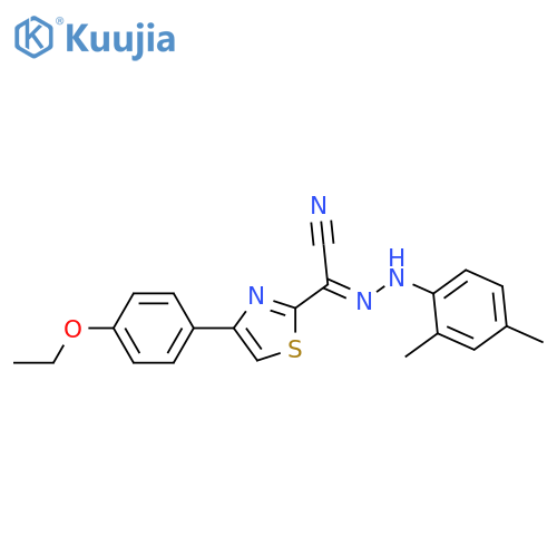 (Z)-N-(2,4-dimethylphenyl)-4-(4-ethoxyphenyl)-1,3-thiazole-2-carbohydrazonoyl cyanide structure