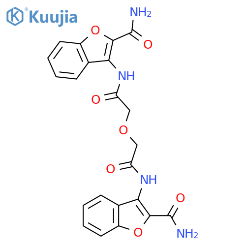 3-(2-{(2-carbamoyl-1-benzofuran-3-yl)carbamoylmethoxy}acetamido)-1-benzofuran-2-carboxamide structure
