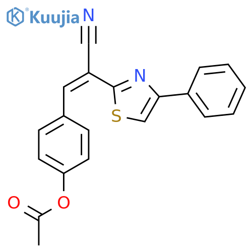 4-(1Z)-2-cyano-2-(4-phenyl-1,3-thiazol-2-yl)eth-1-en-1-ylphenyl acetate structure