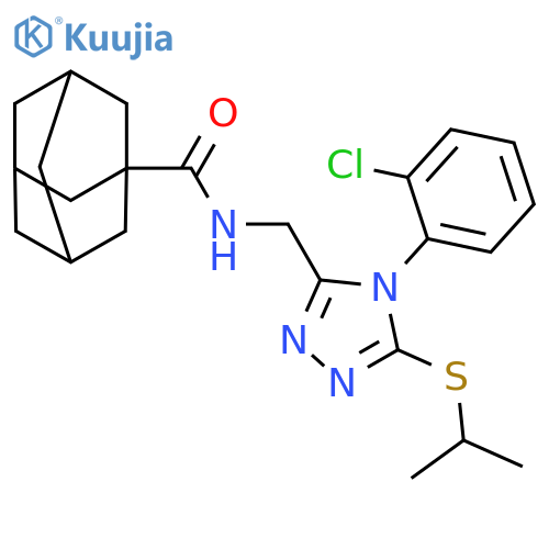 N-{4-(2-chlorophenyl)-5-(propan-2-ylsulfanyl)-4H-1,2,4-triazol-3-ylmethyl}adamantane-1-carboxamide structure