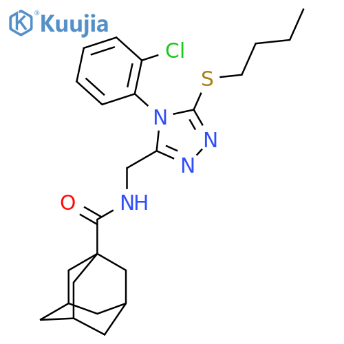 N-{5-(butylsulfanyl)-4-(2-chlorophenyl)-4H-1,2,4-triazol-3-ylmethyl}adamantane-1-carboxamide structure