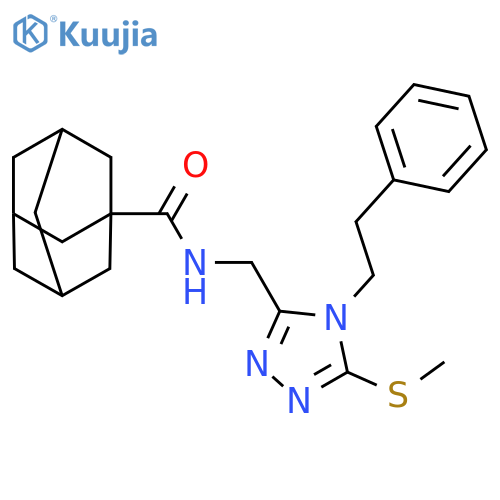 N-{5-(methylsulfanyl)-4-(2-phenylethyl)-4H-1,2,4-triazol-3-ylmethyl}adamantane-1-carboxamide structure