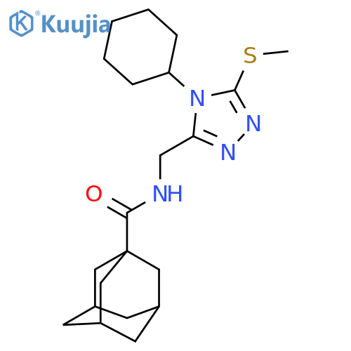 N-{4-cyclohexyl-5-(methylsulfanyl)-4H-1,2,4-triazol-3-ylmethyl}adamantane-1-carboxamide structure
