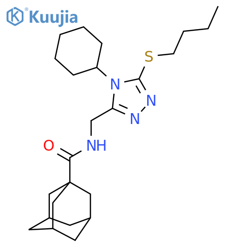 N-{5-(butylsulfanyl)-4-cyclohexyl-4H-1,2,4-triazol-3-ylmethyl}adamantane-1-carboxamide structure