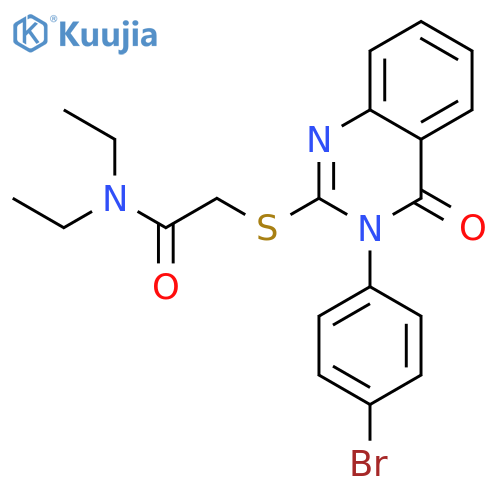 <br>2-((3-(4-Bromophenyl)-4-oxo-3,4-dihydroquinazolin-2-yl)thio)-N,N-diethylace tamide structure