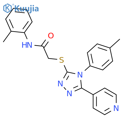 <br>2-((5-(Pyridin-4-yl)-4-(p-tolyl)-4H-1,2,4-triazol-3-yl)thio)-N-(o-tolyl)ace tamide structure
