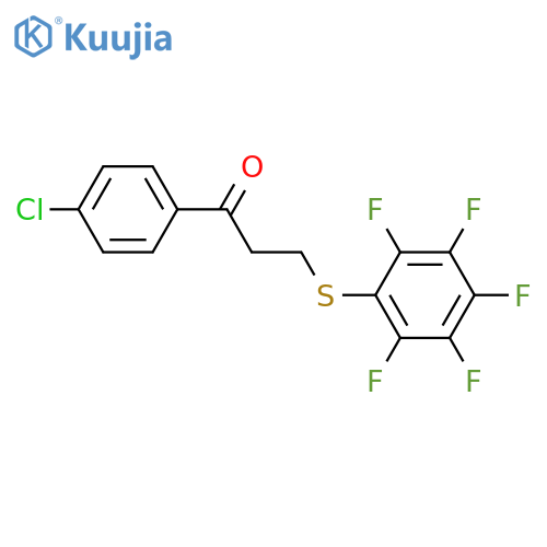 1-(4-CHLOROPHENYL)-3-[(2,3,4,5,6-PENTAFLUOROPHENYL)SULFANYL]-1-PROPANONE structure