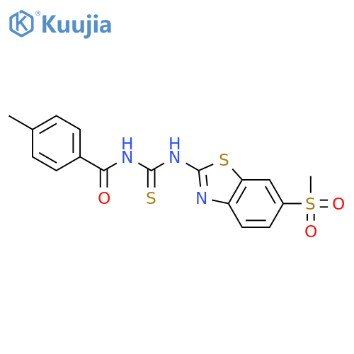3-(6-methanesulfonyl-1,3-benzothiazol-2-yl)-1-(4-methylbenzoyl)thiourea structure