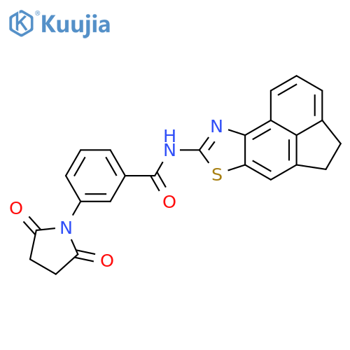 3-(2,5-dioxopyrrolidin-1-yl)-N-{5-thia-3-azatetracyclo6.6.1.0^{2,6}.0^{11,15}pentadeca-1(15),2(6),3,7,11,13-hexaen-4-yl}benzamide structure
