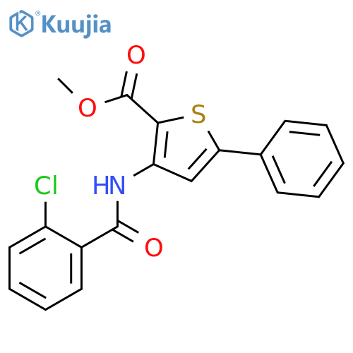 methyl 3-(2-chlorobenzamido)-5-phenylthiophene-2-carboxylate structure