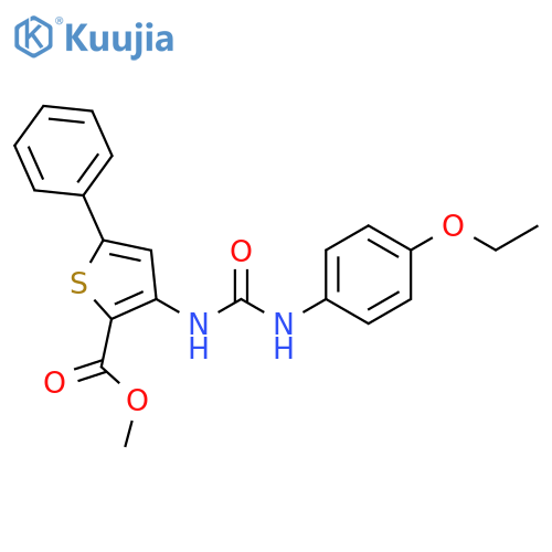methyl 3-{(4-ethoxyphenyl)carbamoylamino}-5-phenylthiophene-2-carboxylate structure