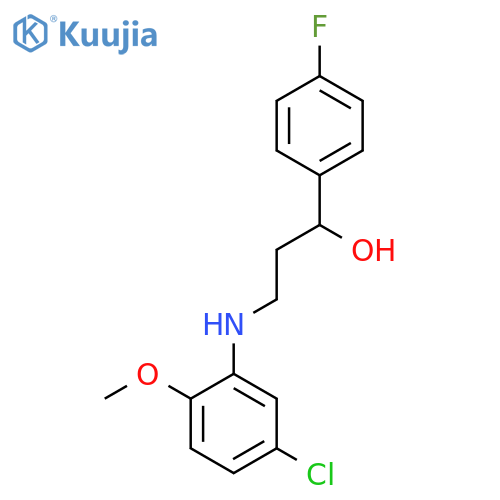 3-(5-CHLORO-2-METHOXYANILINO)-1-(4-FLUOROPHENYL)-1-PROPANOL structure