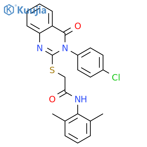 <br>2-((3-(4-Chlorophenyl)-4-oxo-3,4-dihydroquinazolin-2-yl)thio)-N-(2,6-dimeth ylphenyl)acetamide structure