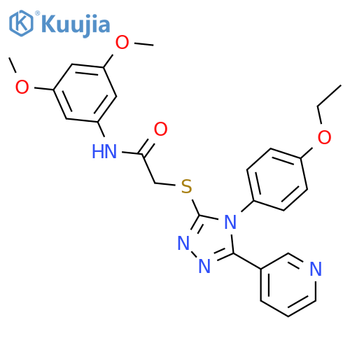 <br>N-(3,5-Dimethoxyphenyl)-2-((4-(4-ethoxyphenyl)-5-(pyridin-3-yl)-4H-1,2,4-tr iazol-3-yl)thio)acetamide structure