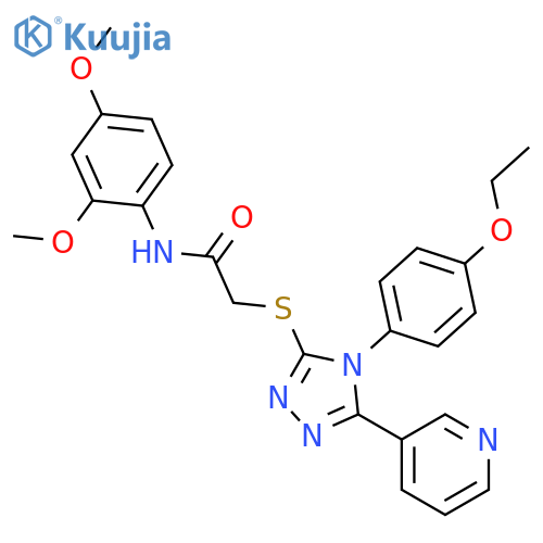 <br>N-(2,4-Dimethoxyphenyl)-2-((4-(4-ethoxyphenyl)-5-(pyridin-3-yl)-4H-1,2,4-tr iazol-3-yl)thio)acetamide structure