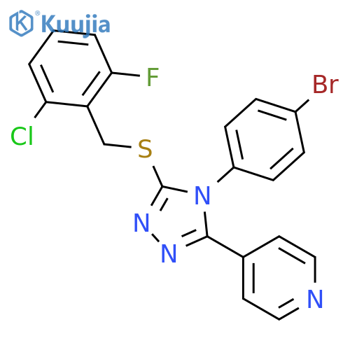 <br>4-(4-(4-Bromophenyl)-5-((2-chloro-6-fluorobenzyl)thio)-4H-1,2,4-triazol-3-y l)pyridine structure
