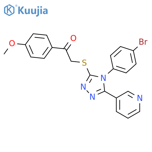 <br>2-((4-(4-Bromophenyl)-5-(pyridin-3-yl)-4H-1,2,4-triazol-3-yl)thio)-1-(4-met hoxyphenyl)ethanone structure