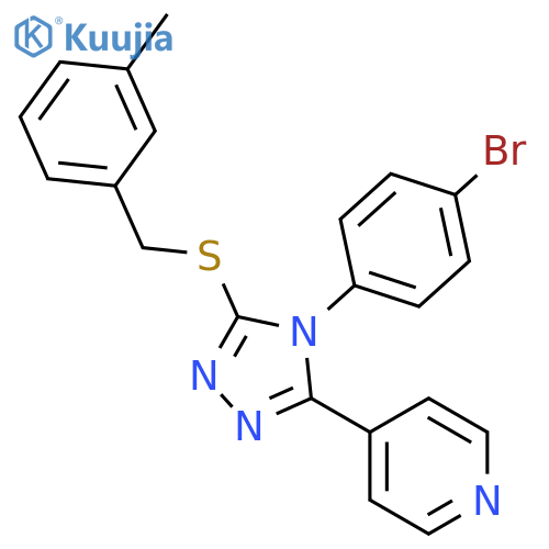 <br>4-(4-(4-Bromophenyl)-5-((3-methylbenzyl)thio)-4H-1,2,4-triazol-3-yl)pyridin e structure