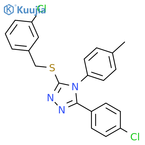 3-((3-Chlorobenzyl)thio)-5-(4-chlorophenyl)-4-(p-tolyl)-4H-1,2,4-triazole structure