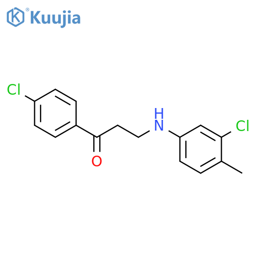 3-(3-CHLORO-4-METHYLANILINO)-1-(4-CHLOROPHENYL)-1-PROPANONE structure