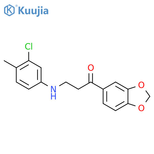 1-(1,3-Benzodioxol-5-yl)-3-(3-chloro-4-methylanilino)-1-propanone structure