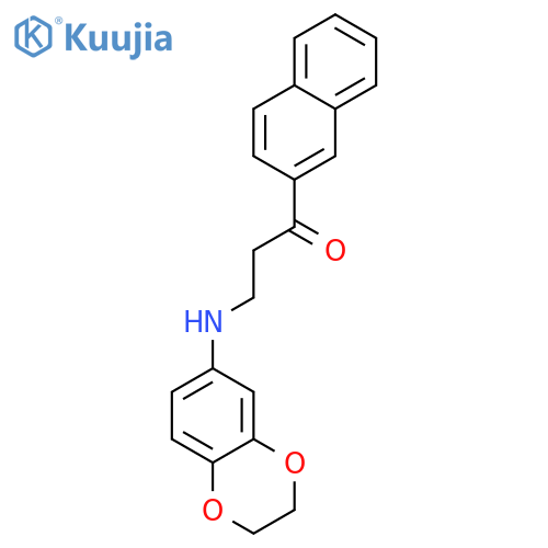 3-(2,3-DIHYDRO-1,4-BENZODIOXIN-6-YLAMINO)-1-(2-NAPHTHYL)-1-PROPANONE structure