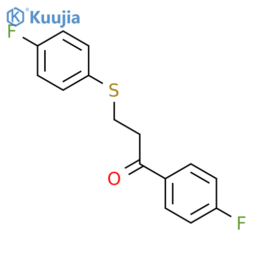 1-(4-Fluorophenyl)-3-(4-fluorophenyl)sulfanylpropan-1-one structure