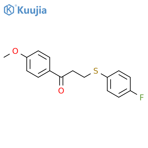 3-(4-Fluorophenyl)sulfanyl-1-(4-methoxyphenyl)-1-propanone structure