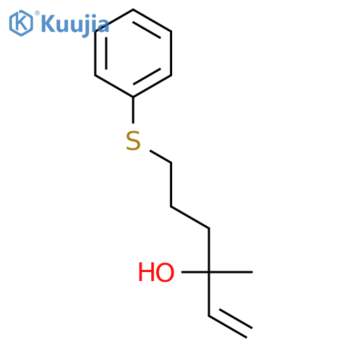 1-Hexen-3-ol, 3-methyl-6-(phenylthio)- structure